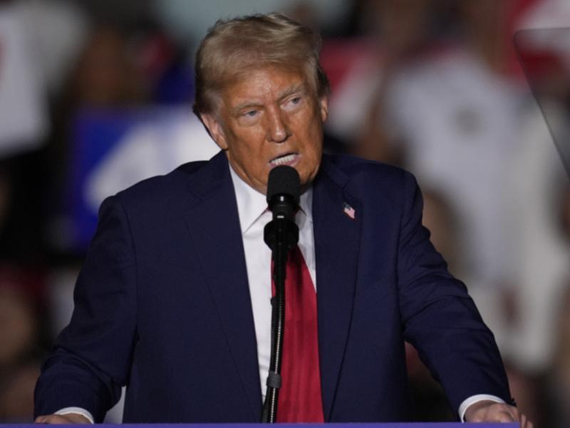 Donald Trump during a campaign rally in Atlanta