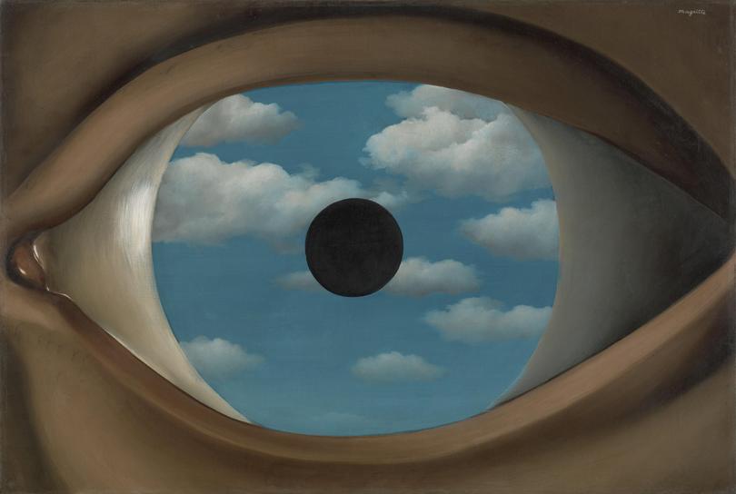 René Magritte’s ‘The false mirror (Le faux miroir)’, painted in 1929.