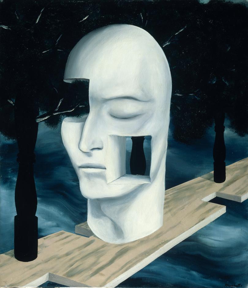 Ren Magritte The face of genius (Le visage du gnie) 1926, oil on canvas, 75 x 65 cm, Muse dIxelles, Brussels, MJ 31  Copyright Agency, Sydney 2024, photo  Photothque R Magritte / Adagp Images, Paris, 2024  ***This image may only be used in conjunction with editorial coverage of the Magritte exhibition on display 26 October 2024  9 February 2025, at the Art Gallery of New South Wales and strictly in accordance with the terms of access to these images  see artgallery.nsw.gov.au/info/access-to-agnsw-media-room-tcs. Without limiting those terms, these images must not be cropped or overwritten; prior approval in writing is required for use as a cover; caption details must accompany reproductions of the images; and archiving is not permitted.***  Media contact: media@ag.nsw.gov.au