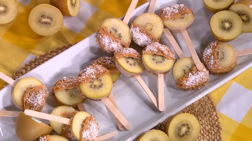 Golden Zespri SunGold Kiwifruit pops.