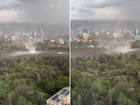 A waterspout has been seen forming over the Brisbane River.