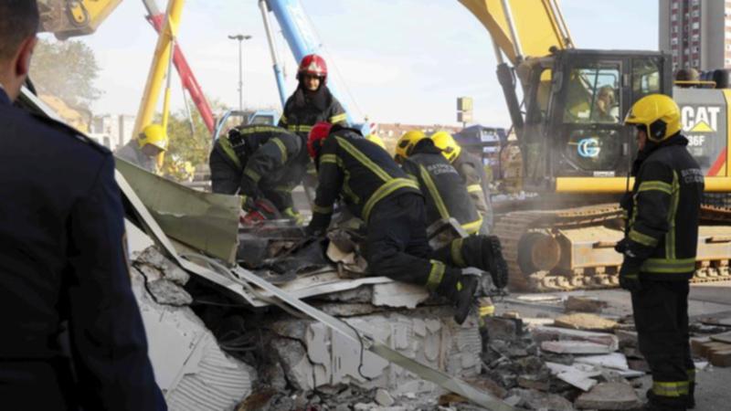 Rescuers are scrambling to save passengers after a roof collapsed at a railway station in Serbia. (AP PHOTO)