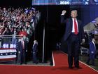 Republican presidential nominee Donald Trump walks onstage during a campaign event in Salem, Virginia, on Saturday. MUST CREDIT: Tom Brenner for The Washington Post