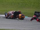 Australian rider Jack Miller was left motionless on the track after his MotoGP crash at Sepang. 