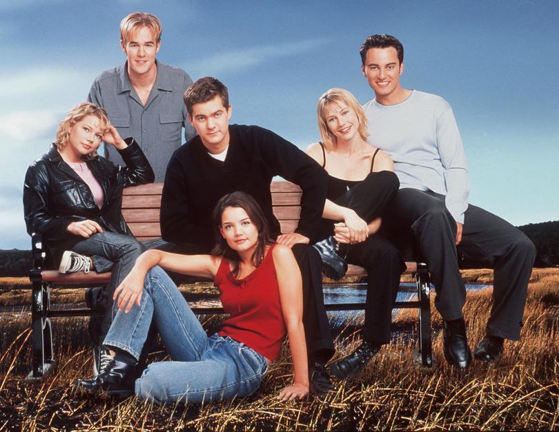 The cast of Dawson’s Creek: Michelle Williams, Joshua Jackson, Meredith Monroe Kerr Smith and Katie Holmes.