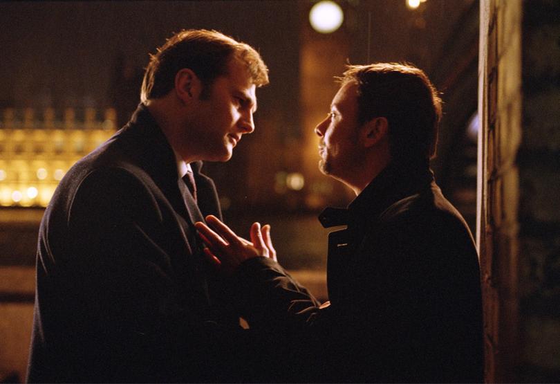 Actors John Simm (left) and David Morrisey in a scene from the Channel 2 political thriller series State of Play.