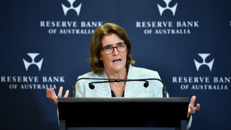 Governor of the Reserve Bank of Australia (RBA) Michele Bullock speaks to the media during a press conference in Sydney, Tuesday, February 6, 2024. (AAP Image/Bianca De Marchi) NO ARCHIVING