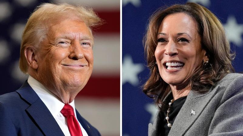 Kamala Harris and Donald Trump are on the last day of a US election campaign unlike any other.  (AP PHOTO)