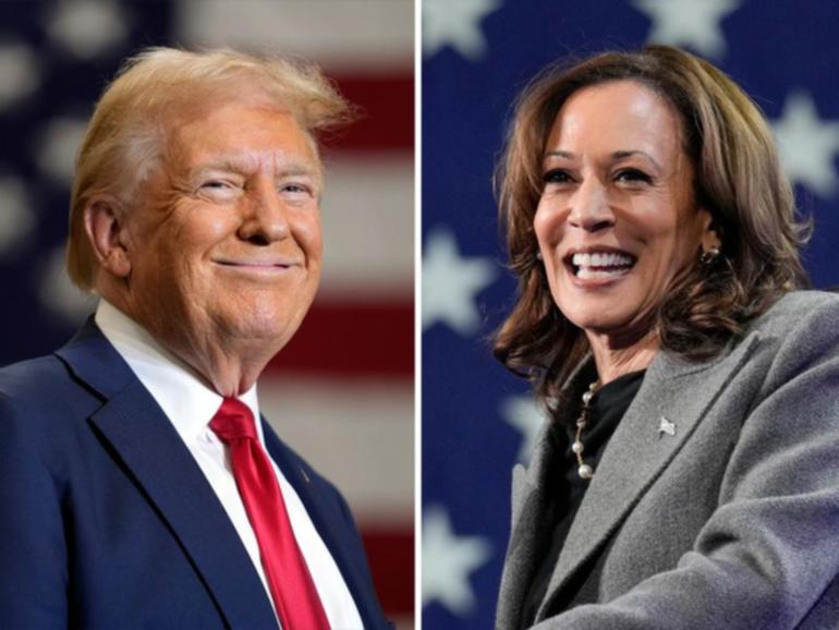 Kamala Harris and Donald Trump are on the last day of a US election campaign unlike any other.  (AP PHOTO)