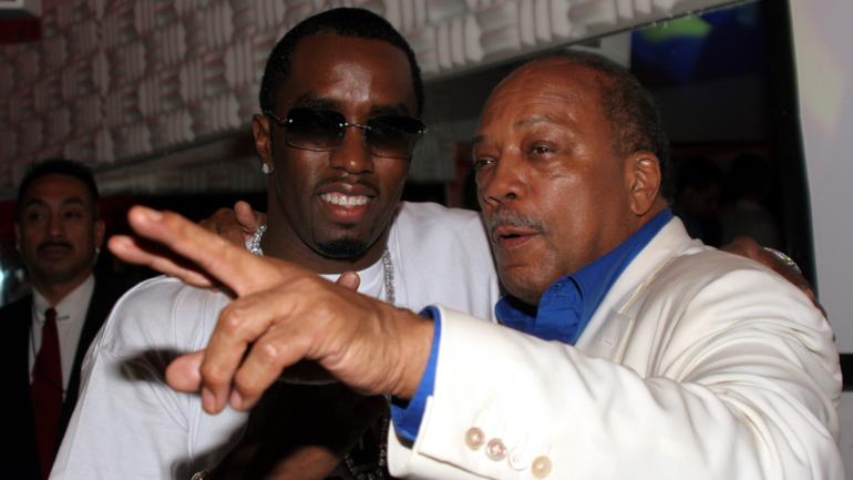 Diddy and Quincy Jones at the 2005 VMA.