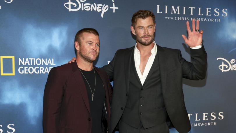 Luke Hemsworth, left, pictured with his brother Chris, is the latest actor to join the shenanigans on the second season of Deadloch.