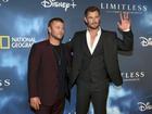 Actors Luke Hemsworth, left, and Chris Hemsworth, right, attend the premiere of National Geographic's original series "Limitless with Chris Hemsworth" at Jazz at Lincoln Center on Tuesday, Nov. 15, 2022, in New York. (Photo by Andy Kropa/Invision/AP)