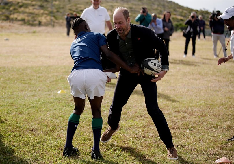 Prince William cops a ‘tackle’.