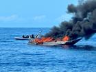 An Indonesian fishing vessel seized and destroyed by ABF in 2024. 