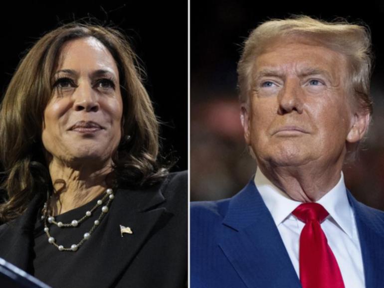 Both Kamala Harris and Donald Trump predicted victory in their final pitches to US election voters. (AP PHOTO)