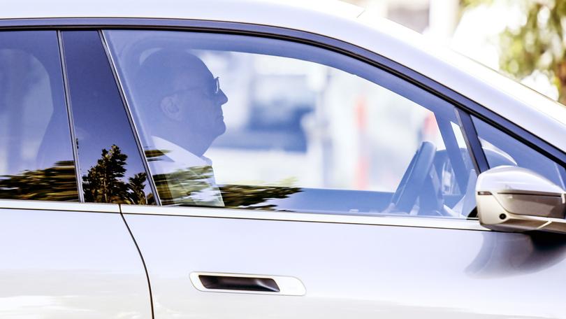 Mineral Resources managing director Chris Ellison arrives at the company's Osborne Park headquarters.