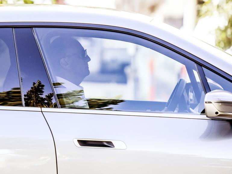 Mineral Resources managing director Chris Ellison arrives at the company's Osborne Park headquarters.