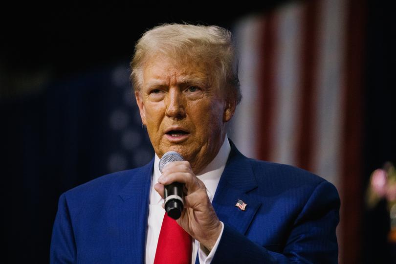 Former President Donald Trump, the Republican nominee for president, at a town hall in Oaks, Pa., Oct. 14, 2024. Declaring a winner in the presidential race could take a while, but some early results could provide clues. 