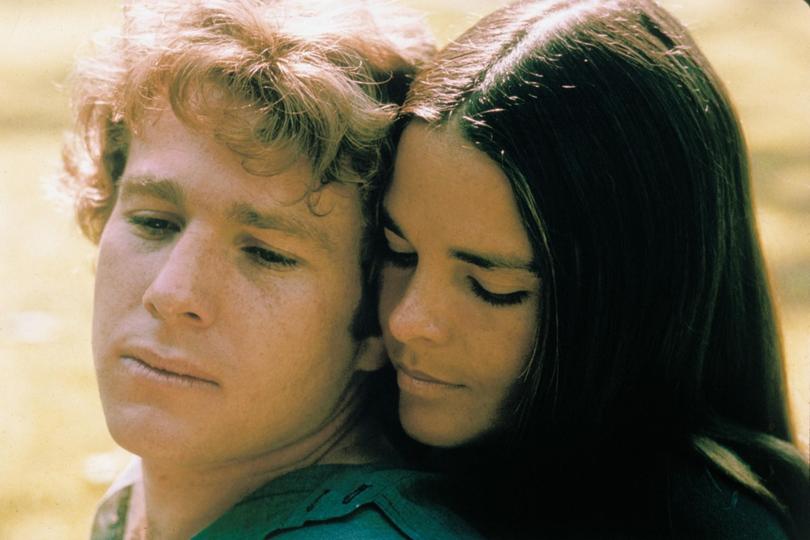 Ryan O'Neal and Ali McGraw in Love Story.