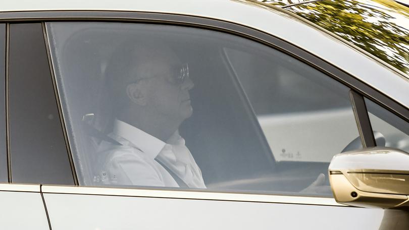 Mineral Resources managing director Chris Ellison arrives at the company's Osborne Park headquarters.