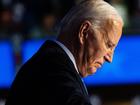 Biden holds back tears during the first day of the Democratic National Convention in Chicago on Aug. 19. (MUST CREDIT: Demetrius Freeman/The Washington Post) 