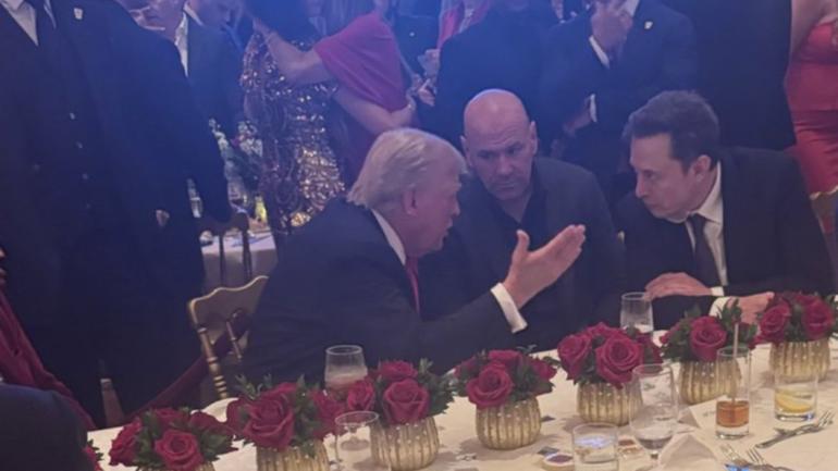 Elon Musk and Donald Trump at an exclusive election night party.