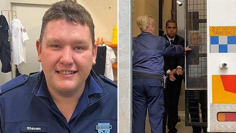 Paramedic Steven Tougher, left, was killed by Jordan James Fineanganofo, right.