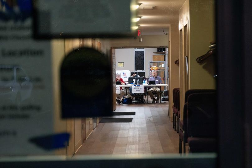 The polling station at Covenant United Methodist Church in Springfield, Ohio, in the last hours of voting.