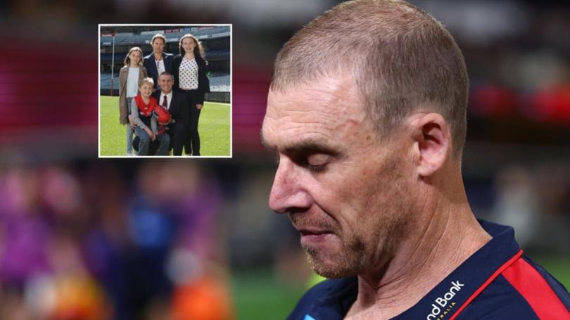 Melbourne Football Club says allegations of drug use have caused Simon Goodwin’s family ‘enormous hurt and pain’.