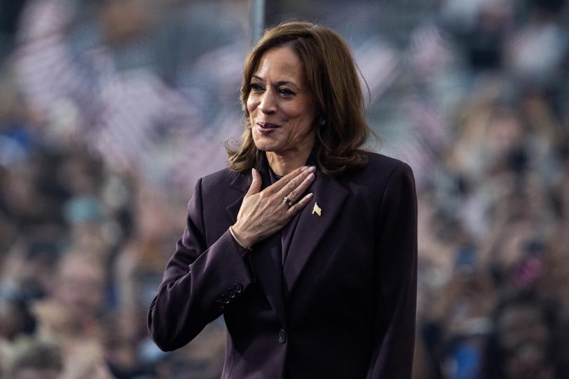 UNITED STATES - NOVEMBER 6: Vice President Kamala Harris acknowledges supporters at Howard University after conceding the presidential race to Donald Trump on Wednesday, November 6, 2024. (Tom Williams/CQ-Roll Call, Inc via Getty Images)