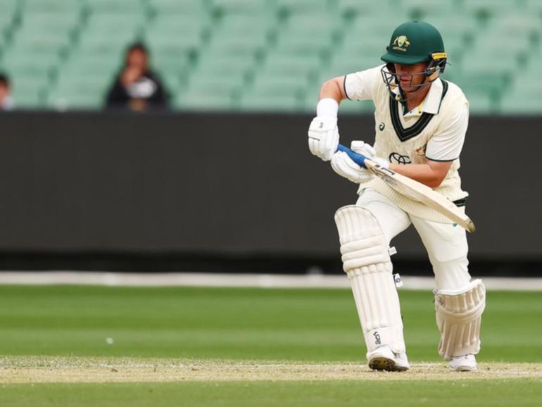 Marcus Harris is unbeaten on 39 in Australia A's first innings against India A at the MCG. (Morgan Hancock/AAP PHOTOS)