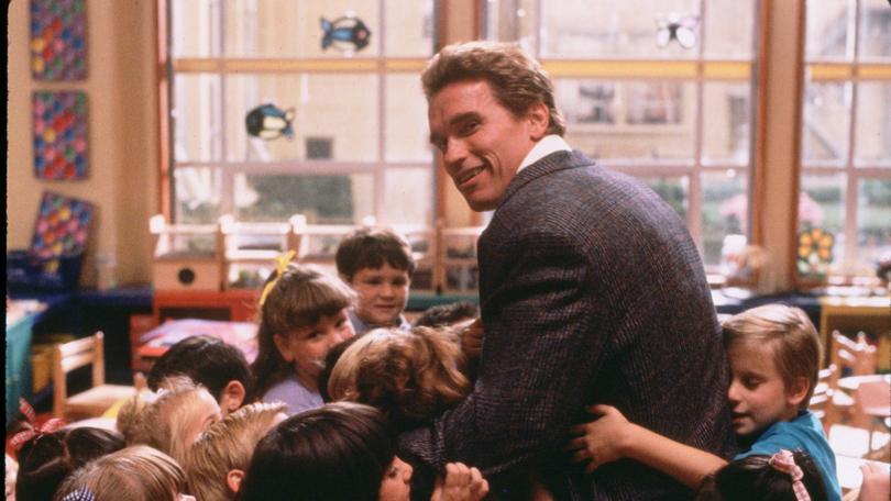 Arnold Schwarzenegger in Kindergarten Cop.