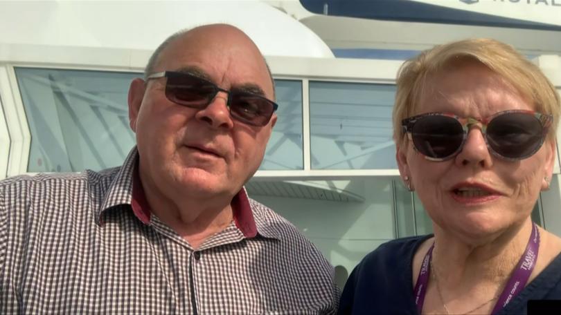 Australians Steve and Karen Dermietzel say there has been a lack of communication from cruise organisers.