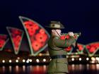 The Last Post has been played for Remembrance Day across the water from the Sydney Opera House.