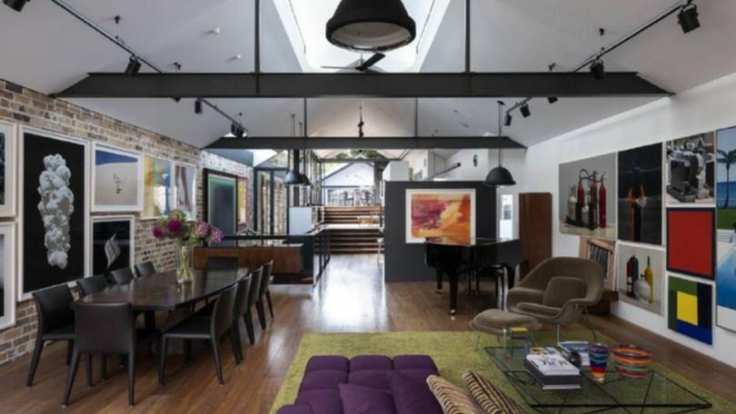 The living area at 464 Bourke Street, Surry Hills.