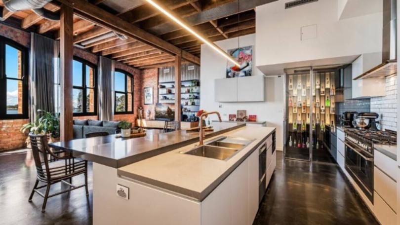 The kitchen at 3/61 Scott Street, Newcastle is on the market for $4.5 million.