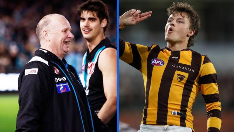 Ken Hinkley and Jack Ginnivan will face off in Gather Round next year.