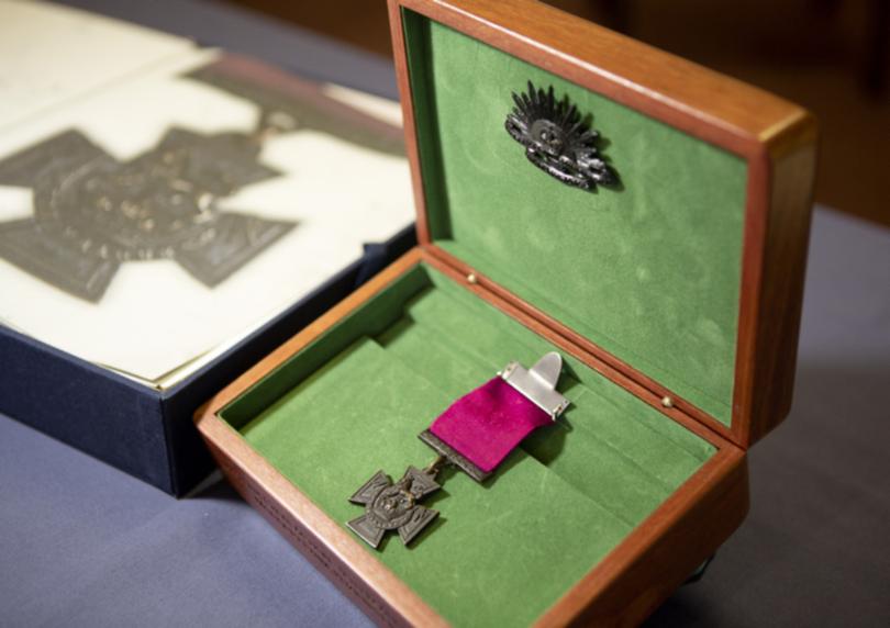 Sergeant Martin O’Meara's Victoria Cross medal at the Australian Army Museum of Western Australia in Fremantle.