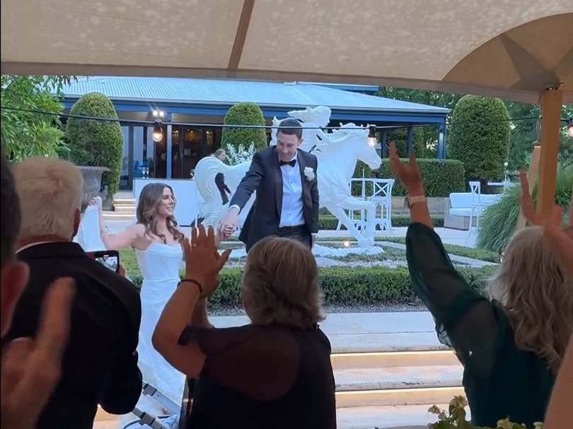 West Coast Eagles star defender Jeremy McGovern weds long time partner Madison Williams in South West.