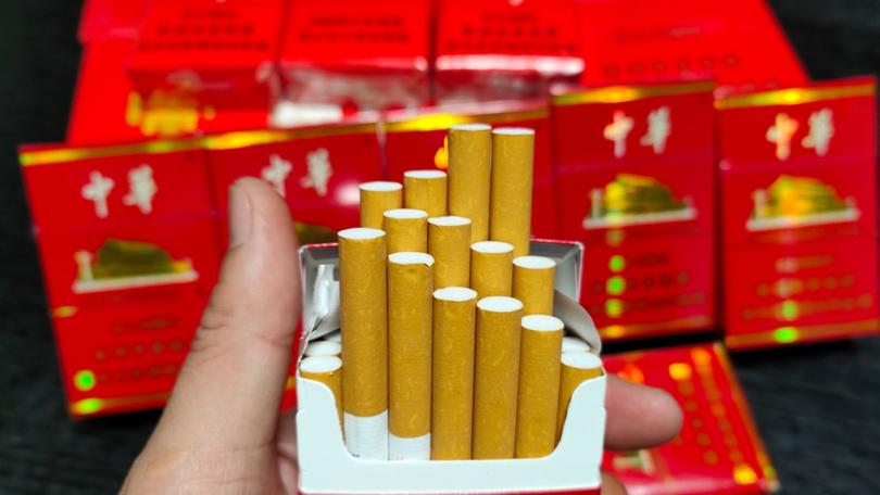 Photo of cigarettes sold in Shanghai on March 7, 2022.