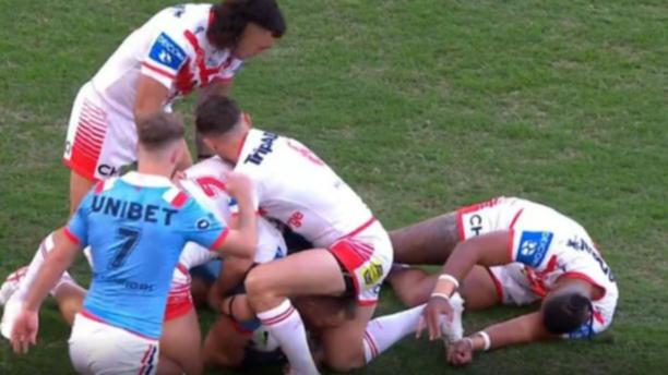 Moses Suli was concussed from a heavy hit during a tackle from the kick-off.