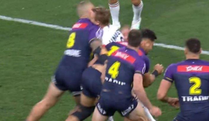 Nelson Asofa-Solomona’s high hit on Lindsay Collins.