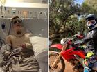 Linden McQuire crashed his off-road bike into a tree east of Perth in August.