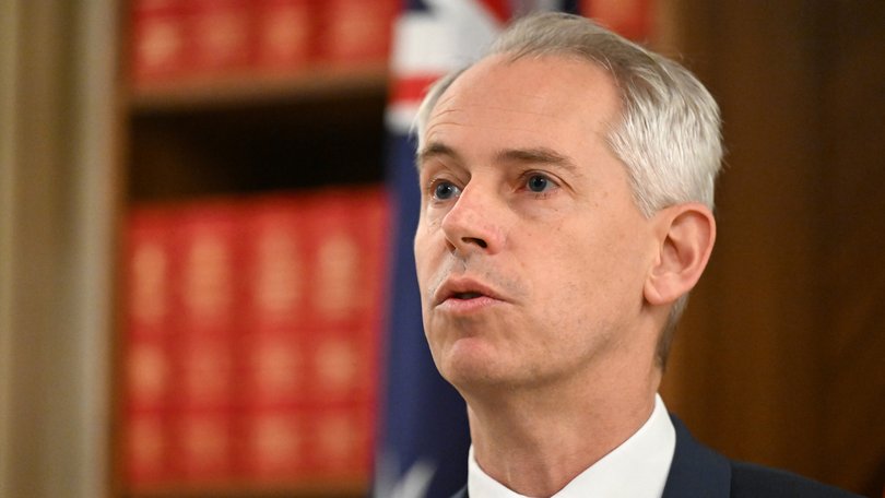 Minister for Immigration Andrew Giles speaks to media during a press conference, in Melbourne, Friday, June 7, 2024. (AAP Image/James Ross) NO ARCHIVING