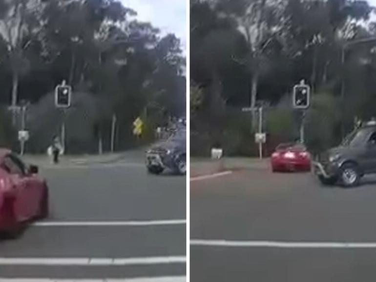 A woman and her young granddaughter were injured when a car allegedly mounted the footpath in Glenfield.