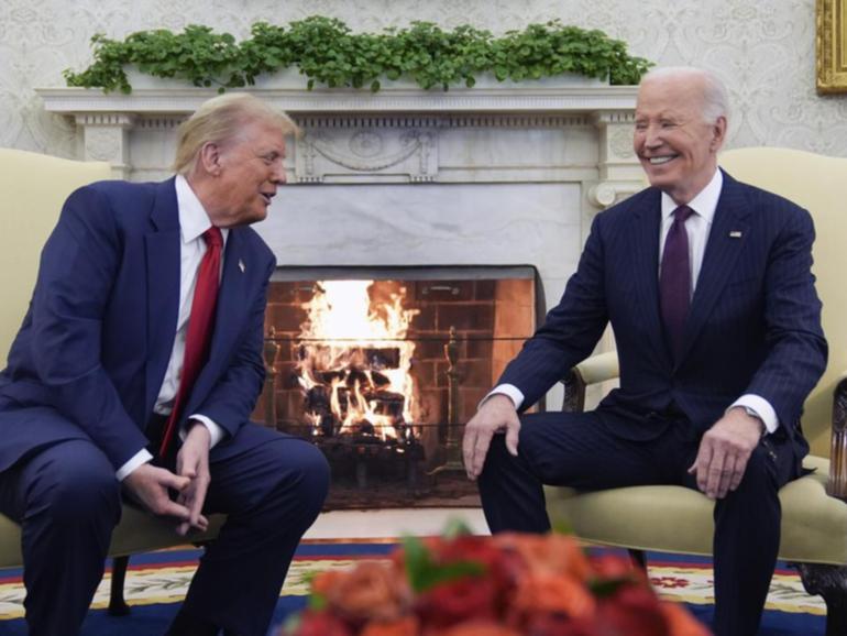 US President Joe Biden has welcomed his former rival Donald Trump to the Oval Office.