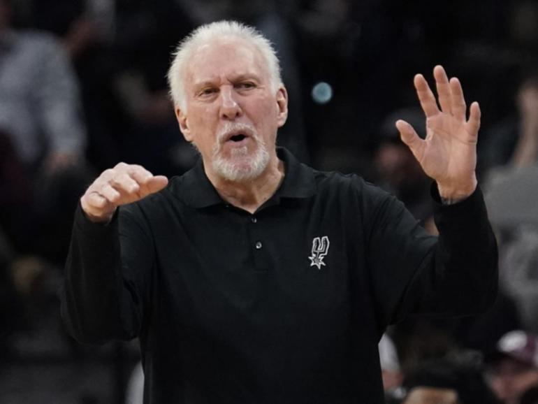 San Antonio Spurs coach Gregg Popovich has been sidelined with a stroke, his team have revealed. (AP PHOTO)