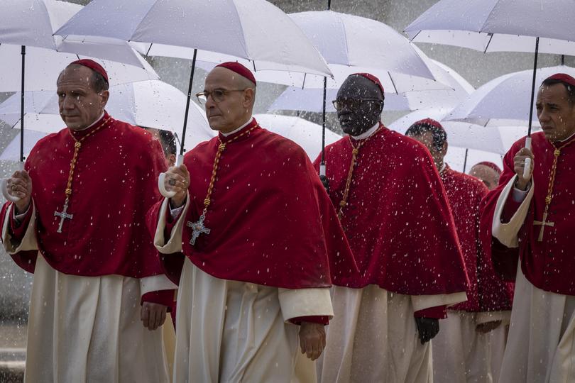 Ralph Fiennes and Stanley Tucci in Conclave