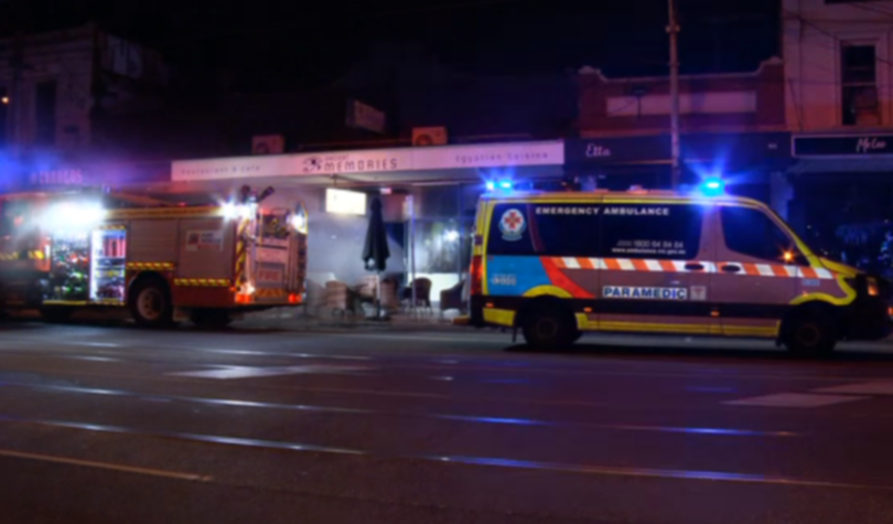 The blaze broke out at Ancient Memories Restaurant on Lygon St in Brunswick at around midnight on Thursday.