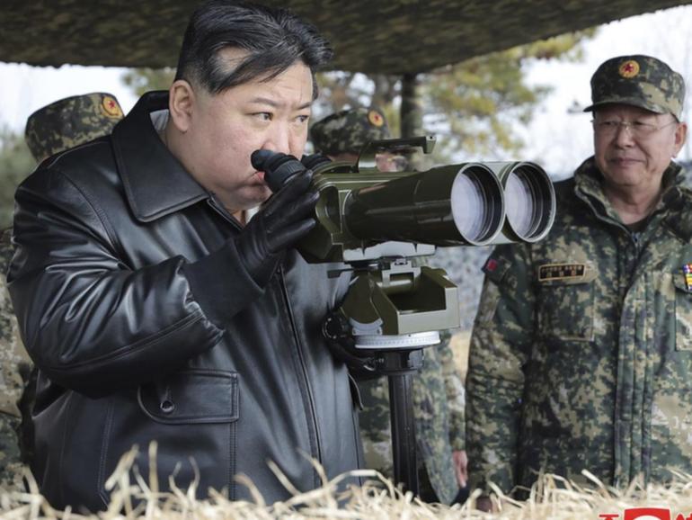 North Korean leader Kim Jong-un has previously supervised the test of suicide drones.